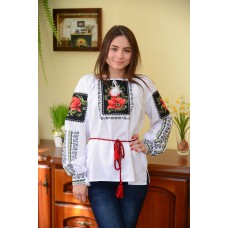 SALE!! Embroidered blouse "Poppies Painting", size M